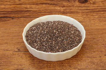 Seasoning chia seeds in the bowl