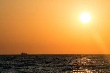 beautiful sunset over a calm sea