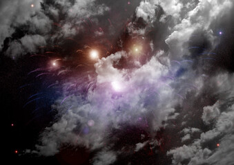 Obraz na płótnie Canvas galaxy in a free space. 3D rendering