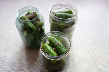 home canning homemade canned cucumbers salted harvesting vegetables for the winter