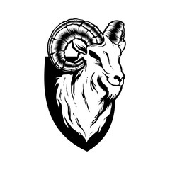 Goat head vector illustration