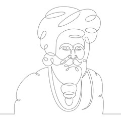 portrait of indian bearded brahman