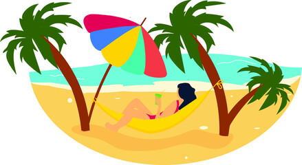 tropical beach vector illustration