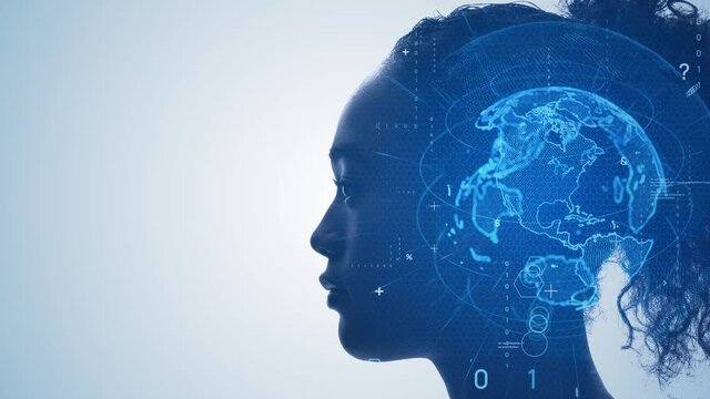 AI (Artificial Intelligence) concept. Deep learning. Mindfulness. Psychology.