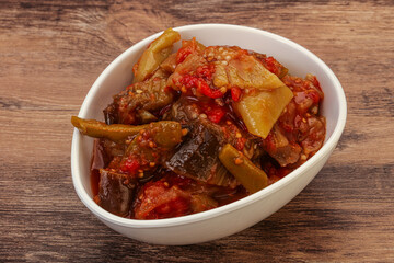 Caucasian vegan cuisine - ajapsandali with vegetables