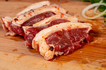 Raw lamb meat