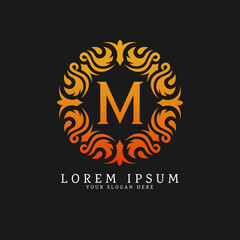luxury monogram logo template design vector
