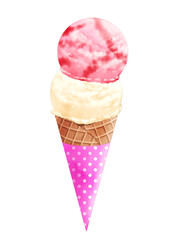 二段アイスイチゴバニラ