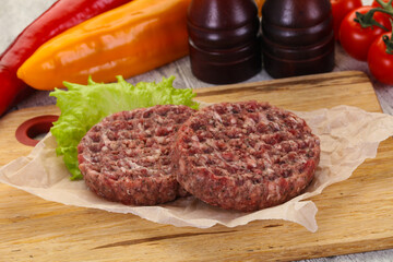 Raw burger cutlet
