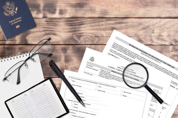 Department of State form DS3079 Formal complaint of discrimination lies on table and ready to fill....
