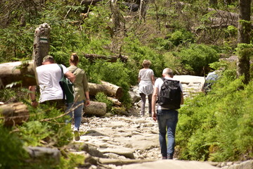 Turyści na szlakach w Tatrach, wakacje w górach © Albin Marciniak