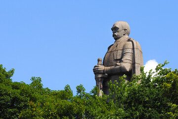 Bismarck Monument in Hamburg, Germany, is a largest memorial sculpture dedicated to Otto von...