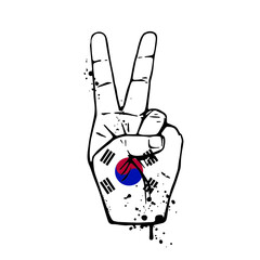 peace sign of the flag