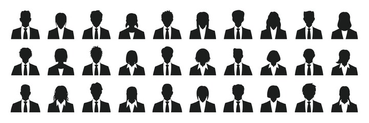 Business person silhouette set