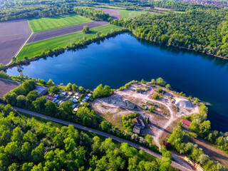 Luftaufnahme Huttenheim Brecht See