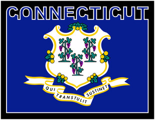 Connecticut State Text Flag