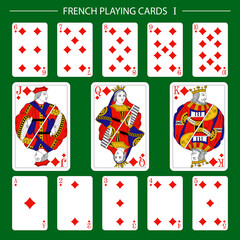 French playing cards suit diamonds