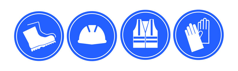 blue safety sign on white background