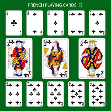 French playing cards suit clubs 2