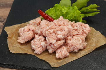 Homemade pork minced meat for cooking
