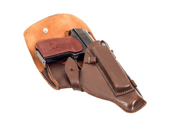 Handgun in holster