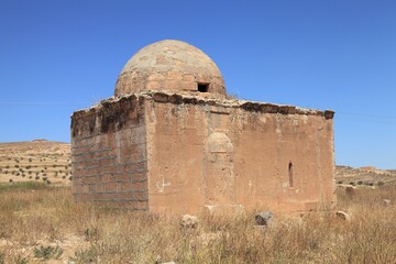 Necm Castle is located in Manbij, Syria. Necm Castle is located on the bank of the Euphrates River. The castle was built in the 100th year before Christ. Historical building ruins near the castle.