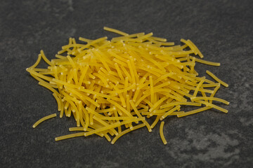 Dry raw vermicelli Italian pasta