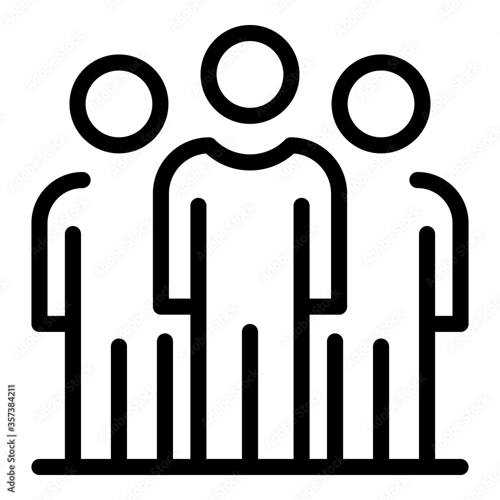 Poster sales team icon. outline sales team vector icon for web design isolated on white background