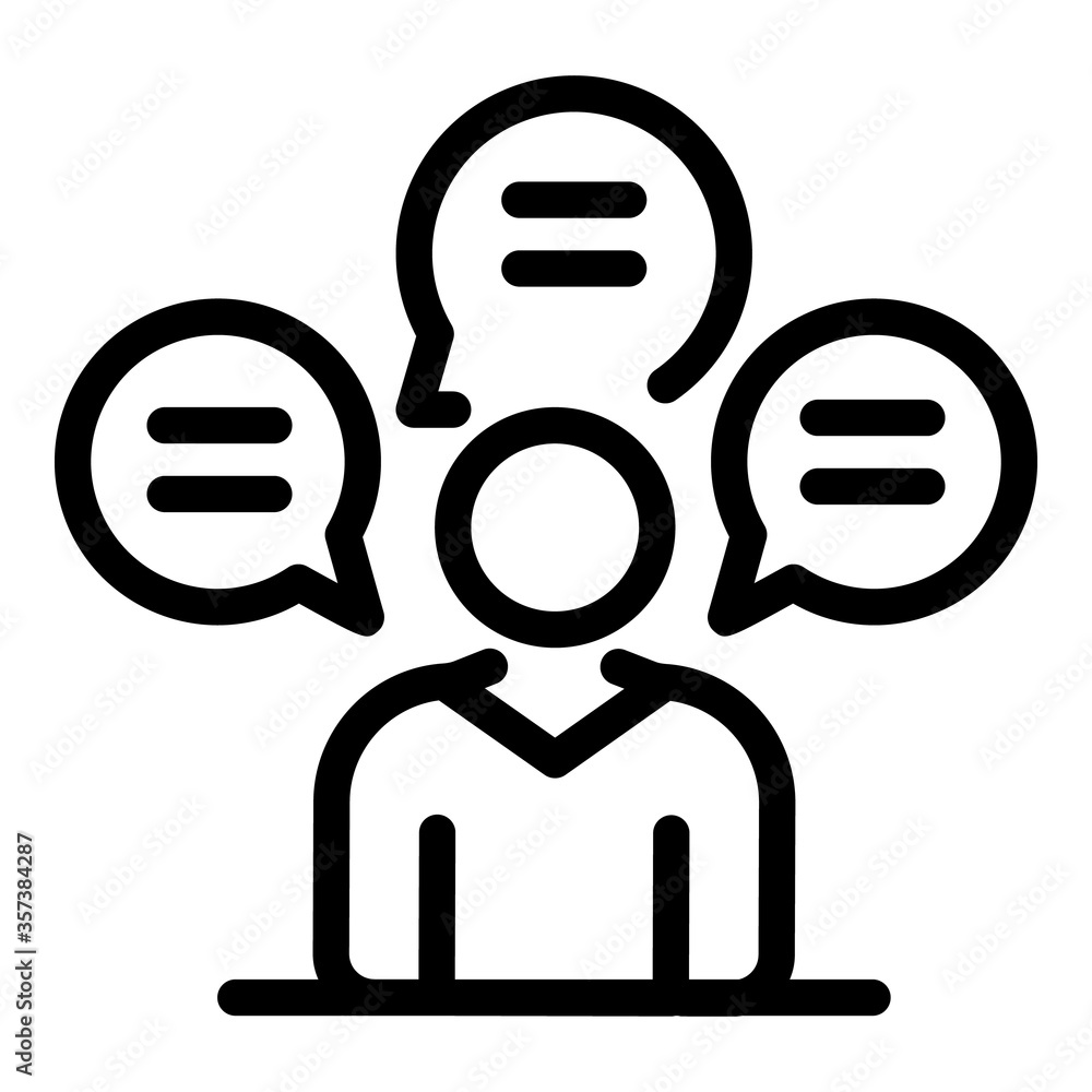 Poster customer messages icon. outline customer messages vector icon for web design isolated on white backg