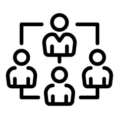 Work team icon. Outline work team vector icon for web design isolated on white background
