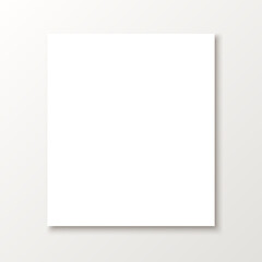 White paper mock up with shadow isolated on white background. Vector blank poster