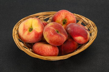 Sweet ripe tasty flat peach