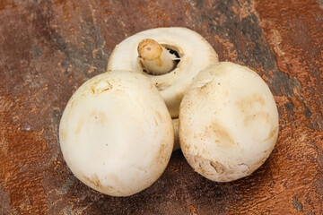 Raw Champignon heap for cooking
