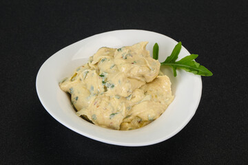 Hummus snack with olive oil