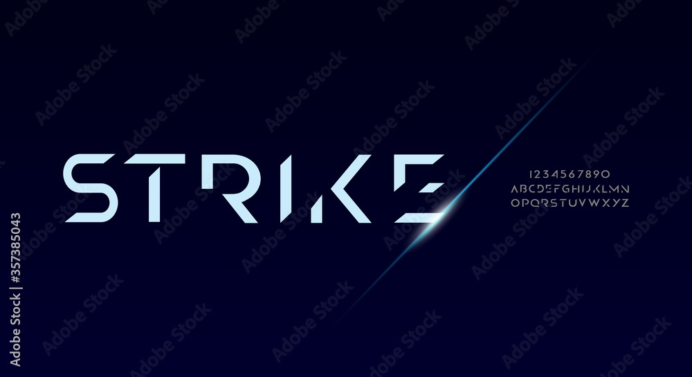 Poster abstract technology science alphabet font. digital space typography vector illustration design