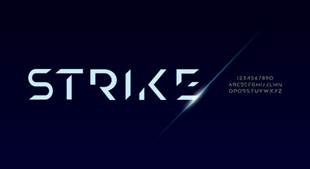 Abstract technology science alphabet font. digital space typography vector illustration design