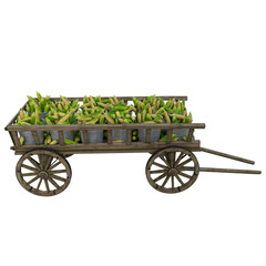 Fototapeta premium Harvest Corn Wooden Cart