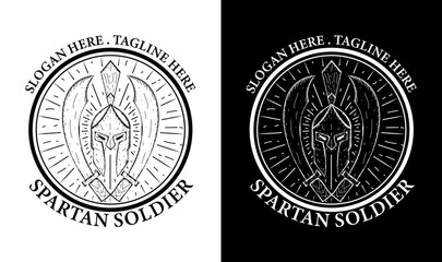 Fototapeta premium Spartan Vintage Retro Badge Label Emblem Logo design inspiration
