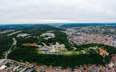 aerrial drone photo of German town Heidenheim an der Brenz