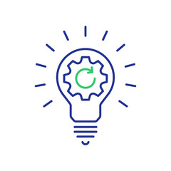 Creativity, Creative Process Vector Icon, Linear Style