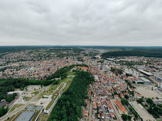 Fototapeta premium aerrial drone photo of German town Heidenheim an der Brenz