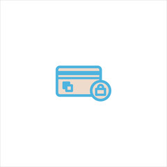 credit card security icon flat vector logo design trendy