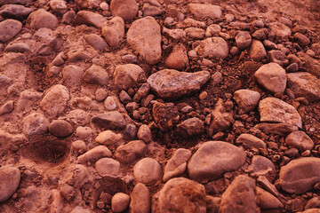 Stones background in sunset light.