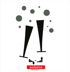 Cocktail Icon.Flat design style vector illustration for graphic and web design.