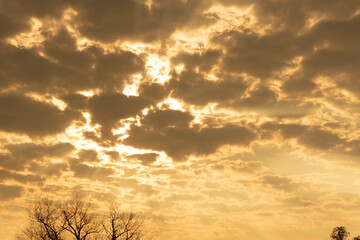 Obraz premium The colors of the evening in the Pampa Biome region in southern Brazil