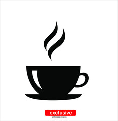 Cup Of Coffee Icon.Flat design style vector illustration for graphic and web design.