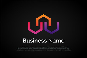 Unique Logo Template Monogram N or V