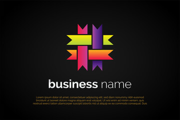 Unique Ribbon Logo Template