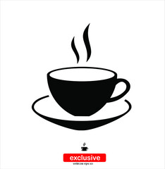 Cup Of Coffee Icon.Flat design style vector illustration for graphic and web design.