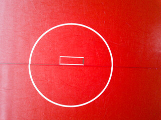 Overhead aerial view of an empty wrestling mat